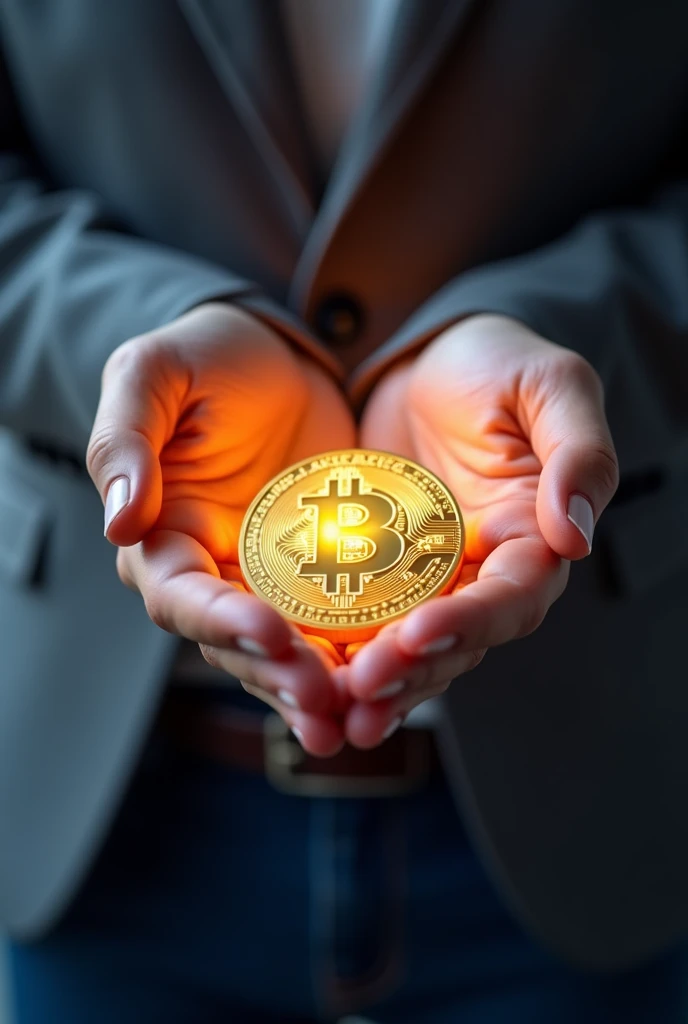 Create crypto shiny in exchangers hand