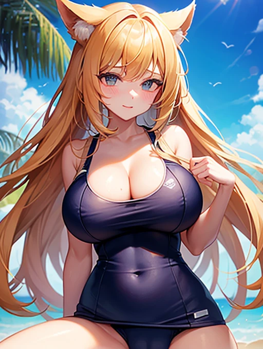 Highest quality,Highest quality,Emphasize the abdomen,big boob,Super Breasts,Very big breasts,School swimsuit