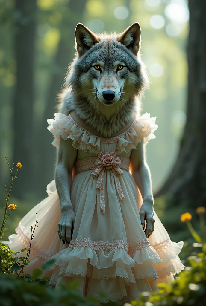 Un Lobo con un babydoll
