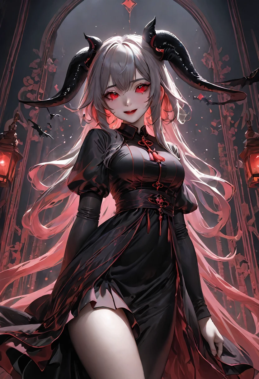 beautiful girl、Moe、cute、とてもcute服、繊細なPink Tata Dress、.(Highest quality,4K,High resolution,masterpiece:1.2),Very detailed,Realistic:1.37,Spooky altar background,Dark fantasy,Red color scheme,Ominous atmosphere,Eye-catching,Storytelling,anatomy,Anime Style,Concept Art,beautiful細部までこだわった顔と (((Red eyes ))),A terrifying ritual ,Satanic Ritual,Premature death,inappropriate behavior,クレイジーなsmile,Scythe Face,Girl Monster, beautiful, Delicate facial features, Sharp Eye, Sharp Fangs, pale skin, Thick chain, Dark Background, Cinema Lighting, Dramatic Shadows, Gothic style, Gloomy atmosphere, Dark fantasy, one person&#39;s, Please open your mouth wide, Open your mouth and baring your teeth,Sharp teeth like a beast, Wide lips, very wide mouth, Vermilion cheeks, ,(Blood splatter:1.4),Scary smile, smile,Angel Design, Twisted smile、Bloody、bleeding from the head,,,,,、Blood splatter、,(Blood splatter:1.4),skull,Horrorスタイル, ((Fantasy Sweet Ta Frill Pink Costume)), ((Flowing blonde hair)), ,(Blood splatter:1.4),Female curves, Sexy flat stomach, Perfect hands, Perfect anime face, (Pink Tata Dress)), Are standing, ((邪悪なsmile)), ,(Blood splatter:1.4), Steam circulates, Moonlight Illumination, night lighting, (Blood splatter:1.6),アニメAngel Design, Twisted smile、Bloody、bleeding from the head,,,,,、Blood splatter、,(Blood splatter:1.4), skull,Gothic architecture、Western architecture、Fantasy World、,Victorian cities, Skeleton Gas Light,Absurd, High resolution、 ((Tabletop)), ((Highest quality)), (Very detailedな), ((Very detailed)), (beautiful), ((cute)), (NFSW:1.8), alone,(10 years old:1.6)、(world&#39;The most terrifying and creepy demon :1.5)beautiful face、Whole Body Ezbian、pale, beautiful肌、beautiful金の髪、Smiling Kindly、Dark building ruins、(snow white&#39;Frill dress:1.3)、(The dark ruins are stained with blood:1.3)、Low angle full body shot、(少女は血の海の中にAre standing:1.5)、(The ground is full of blood:1.3)、(The lost a lot of blood...:1.3)、(クレイジーなsmile:1.6)、Spirits、(Blood dripping from the mouth:1.3)、Neo-goth style, Wearing a black dress and a white collar, Wearing a black hat、wearing heavy makeup, Standing in a mystical garden surrounded by vines. The garden is full of deep purple flowers.、背景のGothic architecture。. &#39;The hair is golden、、A red rose is pinned to the side。. Her eyes are sharp、It&#39;Like being stabbed., Thick black eyeliner and long lashes. 彼女は顔色がpale.、Her lips are bright red.. The atmosphere is gloomy and eerie, with dim lighting casting long shadows. This piece combines digital illustration and photography..., outcome、驚くほどHigh resolutionの画像が生まれました. Most of the colors are dark、I&#39;Calm, Deep reds and purples create a dark beauty.. The style is neo-Gothic., Horror, Portrait Photography, Create unique and compelling visual experiences.Dark Imagery
