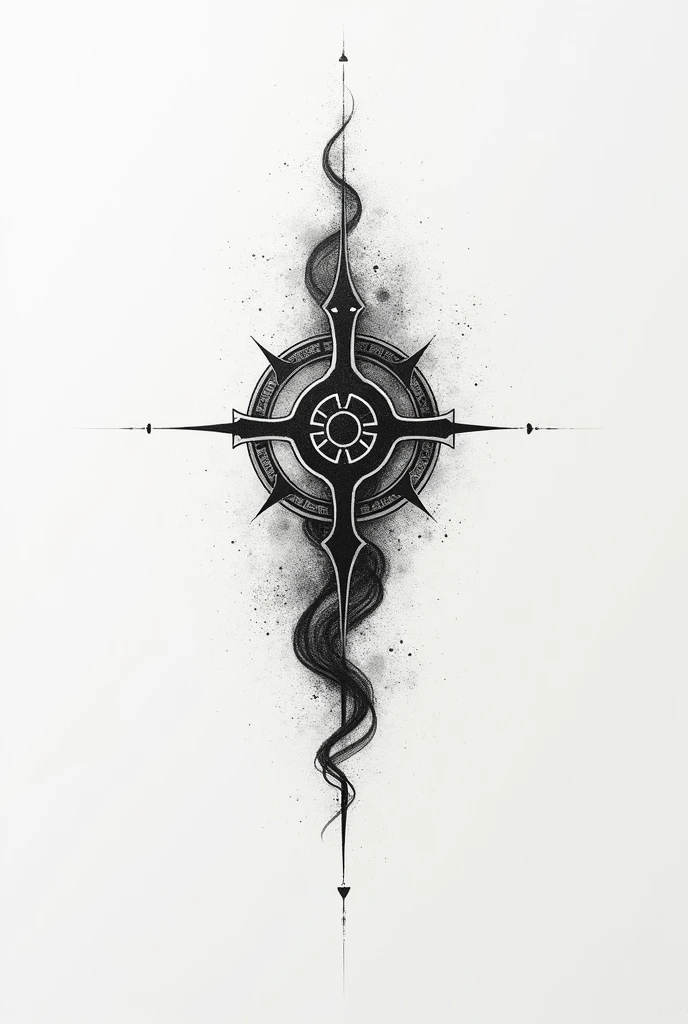 Create a minimalist micro realistic black and white Greek or Viking pointillism tattoo