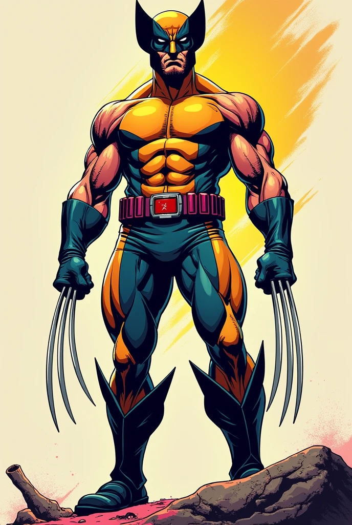 midshot, (cel-shading style:1.3), centered image, ultra detailed illustration of Wolverine from X-men, posing, (tetradic colors), inkpunk, (ink lines:1.1), strong outlines, art by MSchiffer, bold traces, unframed, high contrast, (cel-shaded:1.1), vector, 32k resolution, best quality, flat colors, flat lights (Elizabeth Olsen)