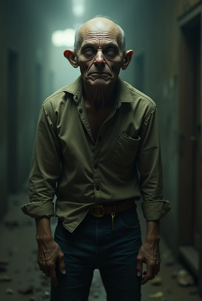 Frankenstein's monster, rotten, with black glasses, gold watch, thick gold chains, wearing an old suit, ((hyper detailled)), (non duplicate) realisitic