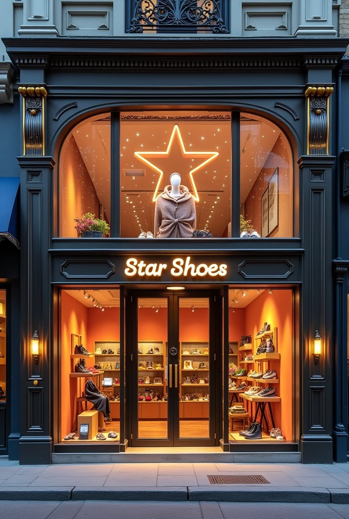  facade of a shoe store named star shoes