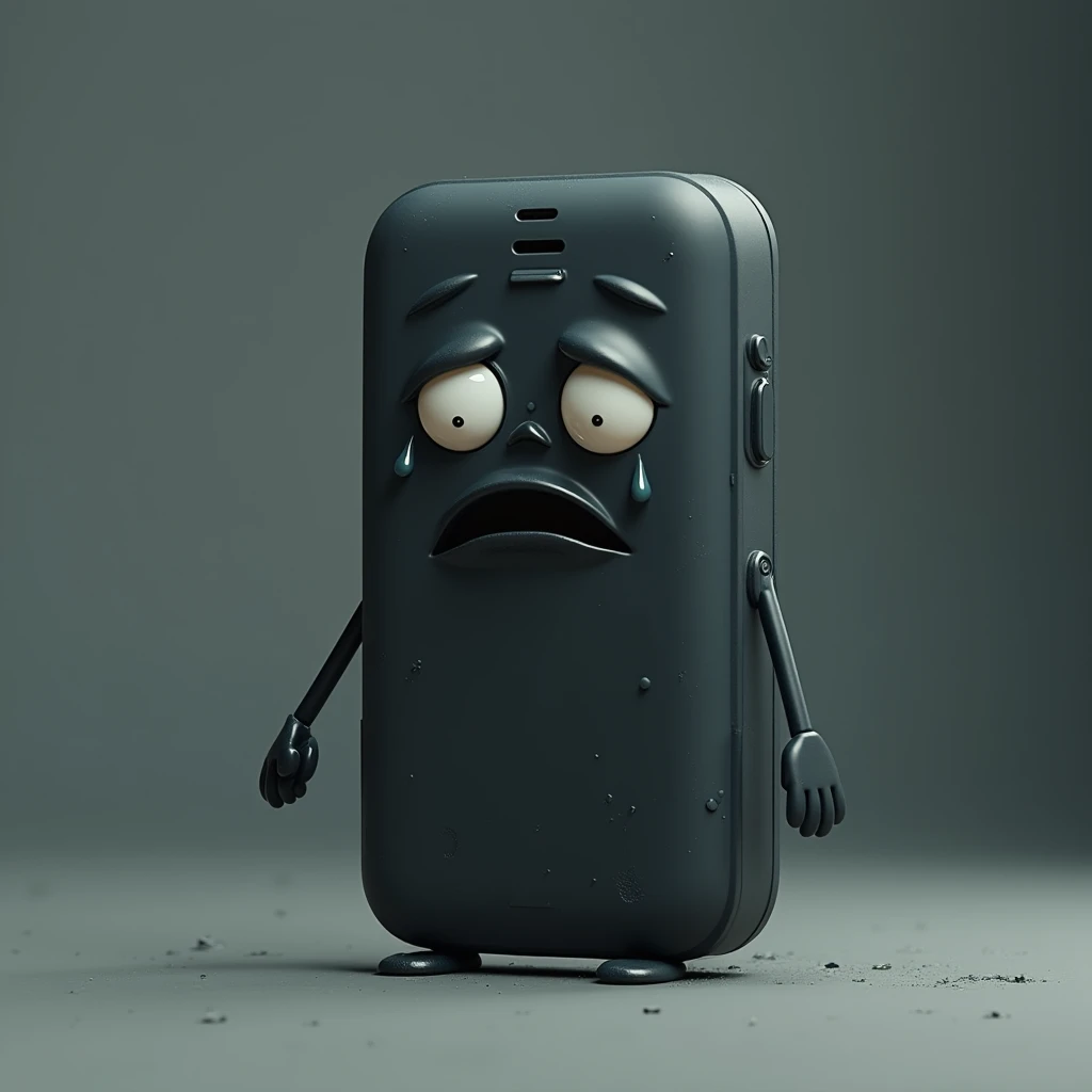 Very sad smartphone cries
