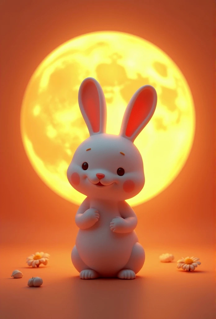Rabbit Q version，cute cute，moon cake，laurel，Moon，The light is detailed，Orange，OC Rendering，high quality，masterpiece，Ultra-realistic，Ultra-photorealism，8k，Ultra-fine，Super detailed，Ultra-wide field of view，Dynamic Viewing Angle