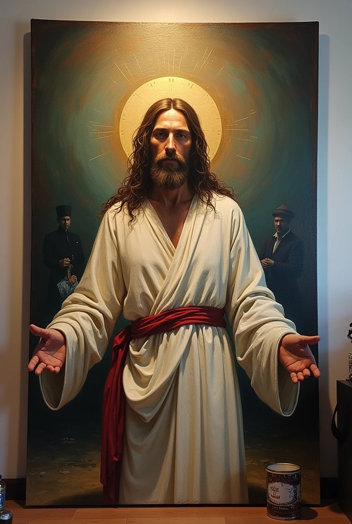 Unusual painting of Jesus to make a picture and put in my living room
