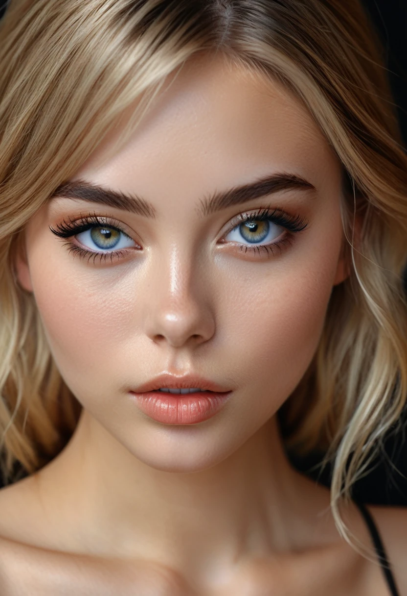 (masterpiece:1.2, 8 K resolution, RAW photo, Best quality, Hyper-detailed, Ultra-realistic), award winning photo of stunning young bimbo supermodel , The perfect oval of the face, perfect almond eyes, sexual, (((Victoria&#39;s Secret Modal & Lace cropped set with straps))), (((perfect big round butt))), (((hourglass body shape))), ((slim waist)), ((giant massive breasts)), ((wide hips)), (((thick thighs))), physical training, Toned body, muscular legs, gluteus maximus, six pack, tan, (Shiny skin:1.3), (highly detailed skin:1.2), skin pores, subsurface scattering, difficult, elegant, very detailed, bright long dark red hair, French braided, side bangs, full body focus, High view, ((seductive over the shoulder pose)), arched back, digital photography, broken glass, (blurred background), minimal background, 8 K, uhd, SLR camera, soft lighting, soft colors, Best quality, super detail, a high resolution, ((More details, strengthen_All, to correct_All)),