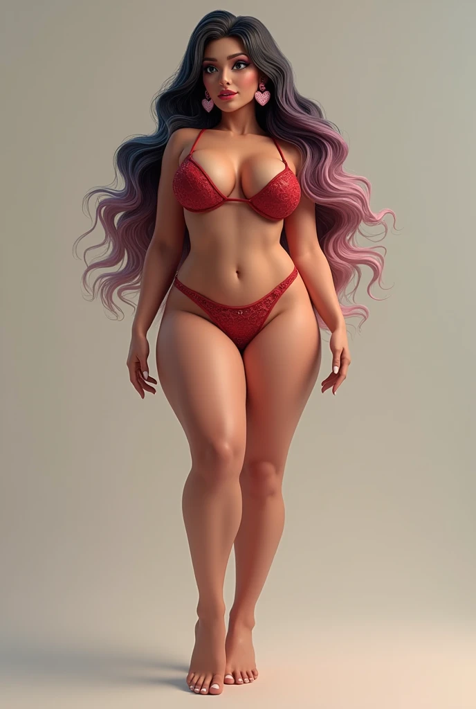 best qualityer,Amazing neckline,Masterpiece artwork,exotic,ultra-high resolution,ultra detali,details Intricate,Beautifully meticulous,8K resolution,(Extremely detailed 8k unified CG wallpapers),sharp focus,((No text) ),chest conscious, huge ass,areola slide,Substituted,breasts big,Live breasts,breasts big, Tongue rest,cosmetics ,cheerfulness,reflector,ahegao,one pink eyes,heart earrings,1,standing alone,Female pervert,view the viewer,hair flower,Long gray hair,colored hair,shiny hair,bare feet,no back ground,thick thight,Bareleged ,thighs open, thighs open,legs open naked