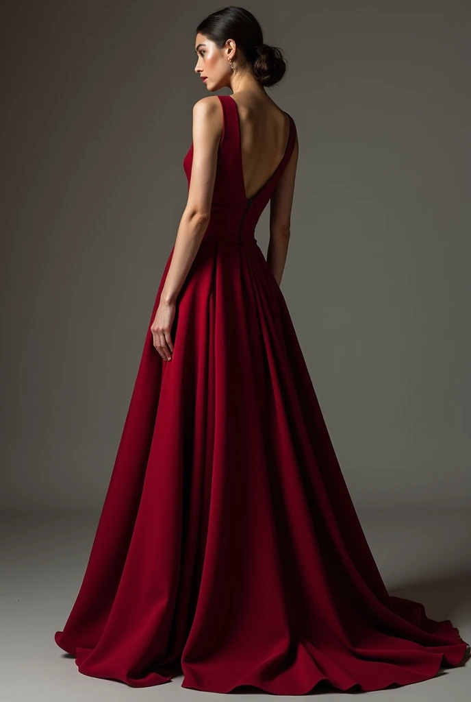 I want a dress to wear at my sister's wedding. I want it to look like long elegant bloody red but gives cool vibes. And it would be great if I can take of or change one peace of fabric on my dress and it should look like different dress. Like I wear 2 dresses for my sister's wedding. I want a dress thats not showing my body that much
