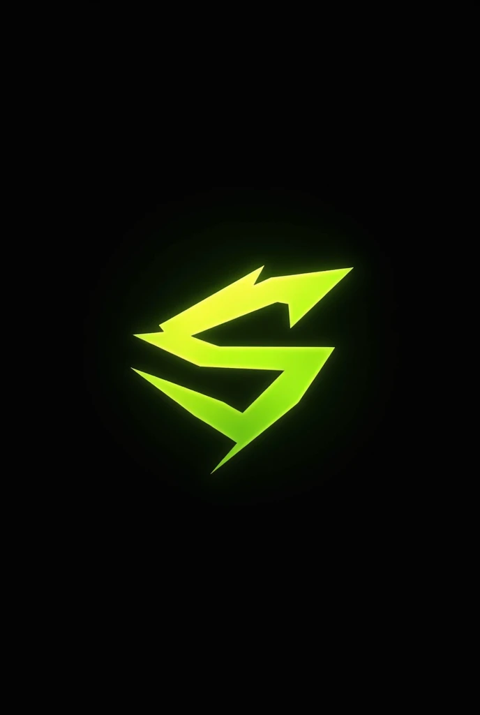 S word, gaming logo, black outline, in lime color