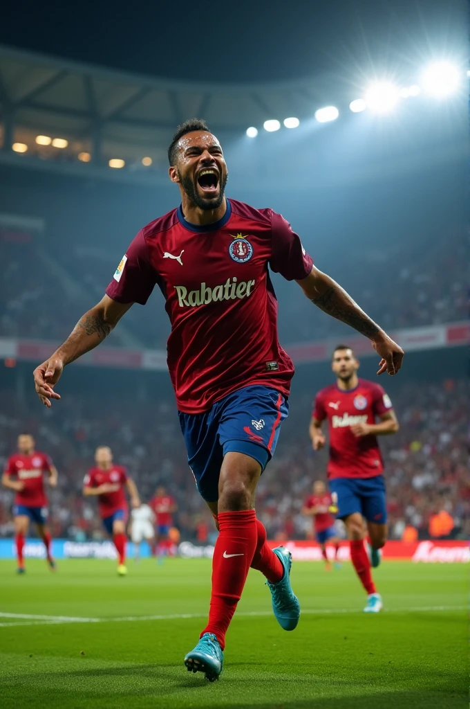 gabigol, Flamengo player, scoring the second goal of the comeback against River Plate in the Libertadores in 2019.