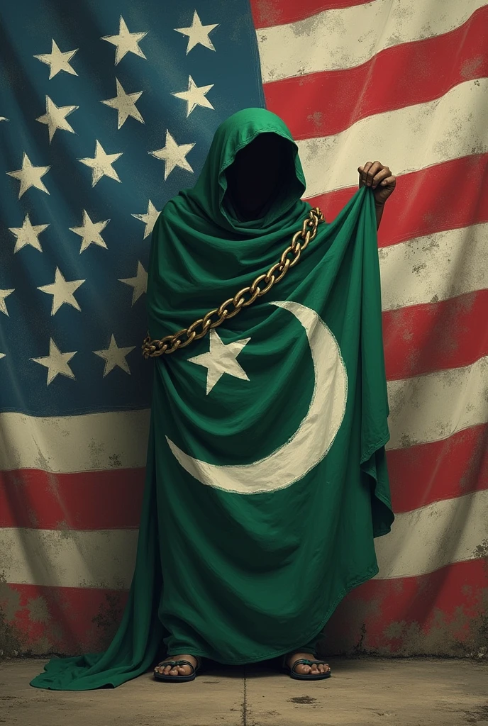 Pakistani flag as slave of America 
and say we are independent