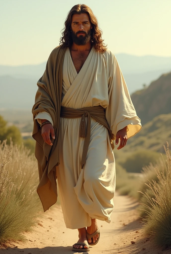 Jesus walking forward full body