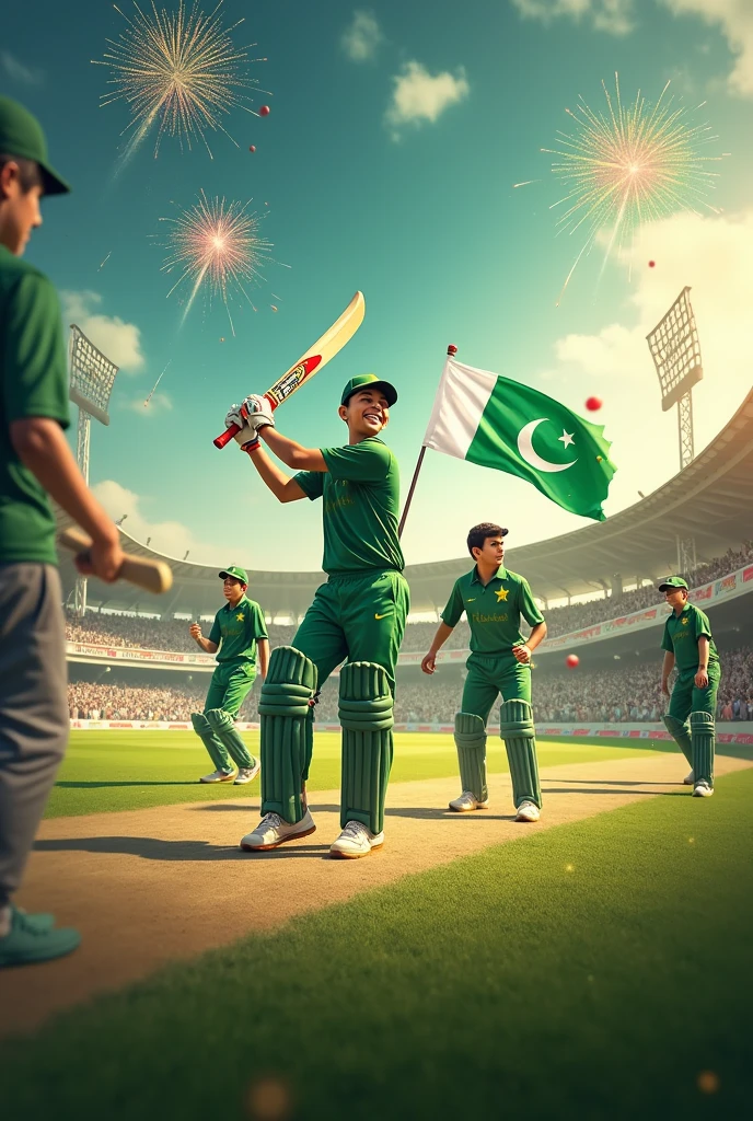 Pakiatan independence day celebrations by raja Cricket Academy