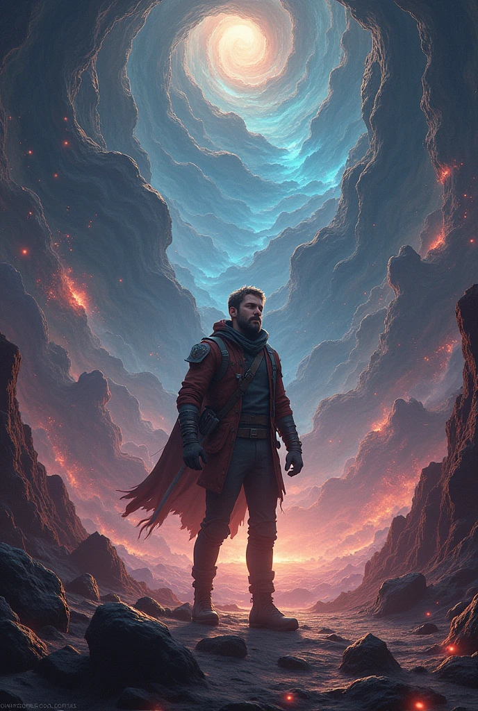 Man traveling through the multiverse