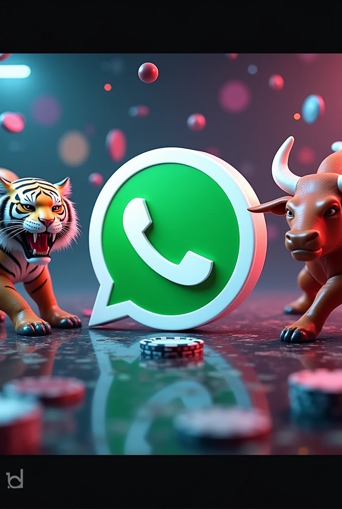 I would like a casino fund, with whatsapp logos in 3d , and with the platform tiger, platform bull, platform time