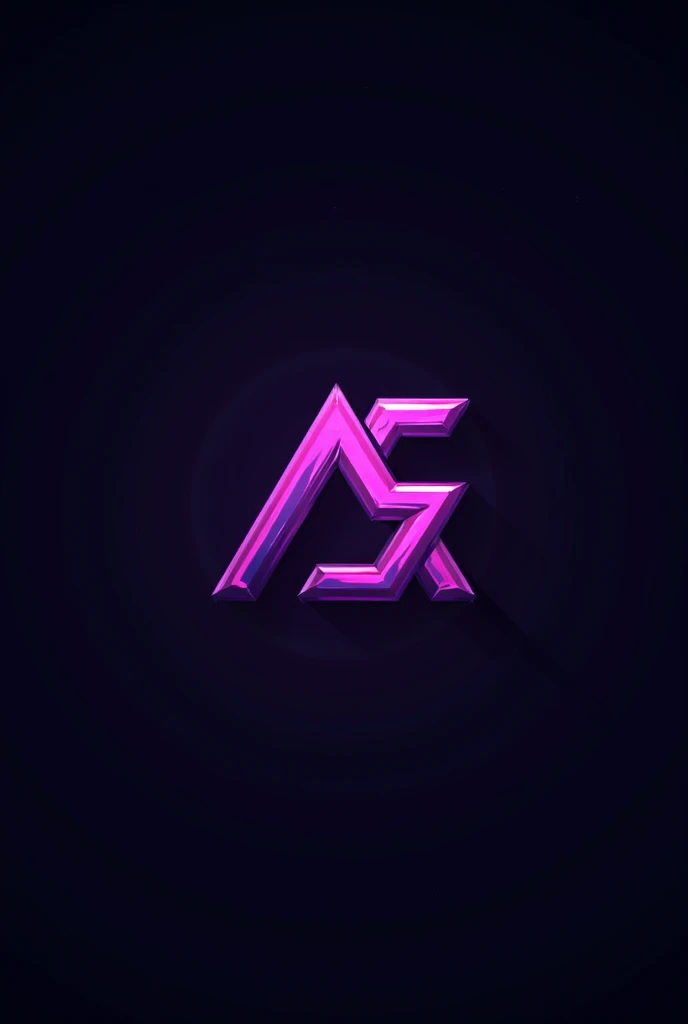 A and S word, gaming logo, black outline, in purple and lime color
