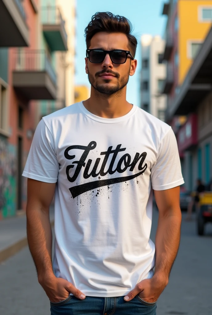 T-shirt with the phrase F button in Portuguese