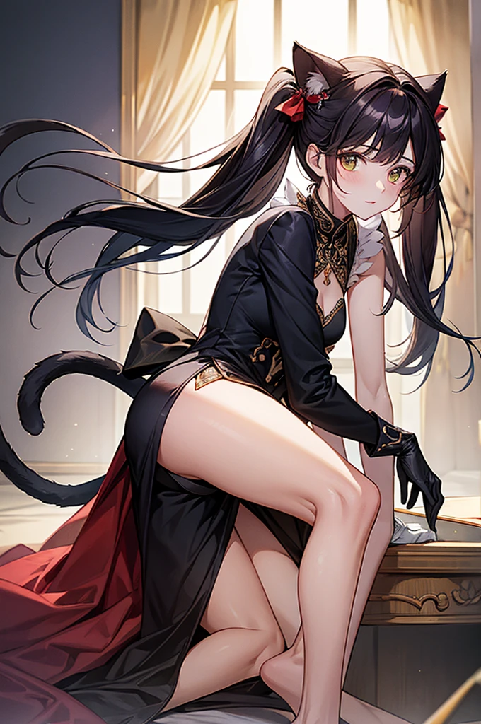 (masterpiece), best quality, perfect face, expressive eyes, , (brown fur skin), wolf ears, delinquent girl, messy hair, long hair, orange eyes, black tanktop, torn jeans, smirk, open mouth with teeth, Big breasts, china dress, stocking, holo a wolf girl,torn clothes, female furry mini cute style, holo a wolf girl, furry brown body, holo if a wolf girl, furry, fox tail, furry art!!!, curvy , Camel toe very obvious, , pubes, fishnet stockings wrap the thighs, absurdly long hair, erotic, Sci-fi, beautiful clothes , Lace, lace trims, lace clothing, lace clothing, pubes, thick thighs, sweaty, wet, horny, plump labia, futa, peeing, tounge