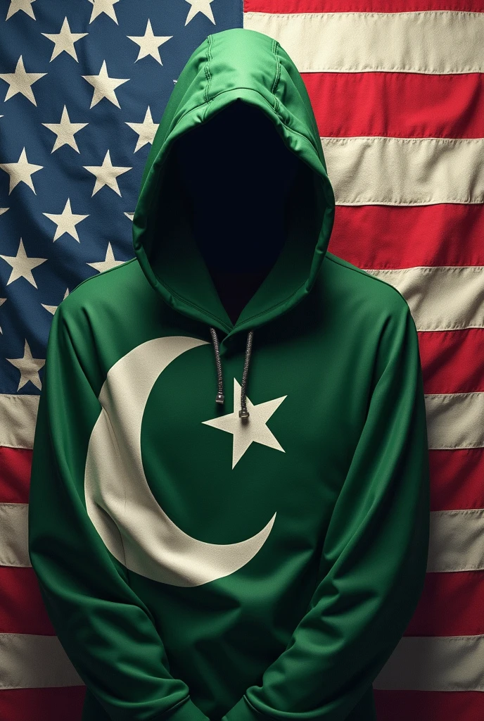 Pakistani flag is a
prisoner of America flag