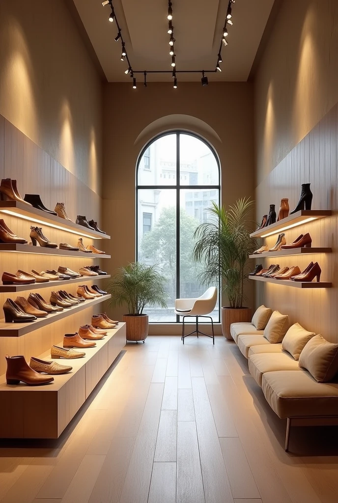 A shoe store that is a bit big on the inside with a calm vibe
