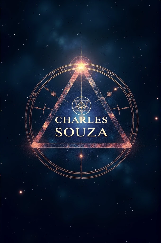 Create logo "CHARLES SOUZA" TRINGULO COSMICO E ♾️