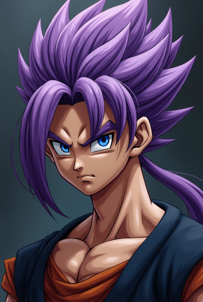 Trunks do Futuro cabelo roxo dragon ball z, detailedeyes, nase, and lips,ultra detali,(realisitic,photorealisitic,photo-realisitic:1.37),HDR,studio lighting,extremely detailed face and body, portraite,cinematic lighting,dramatic lighting,warm color tones,dramatic colors INFO
