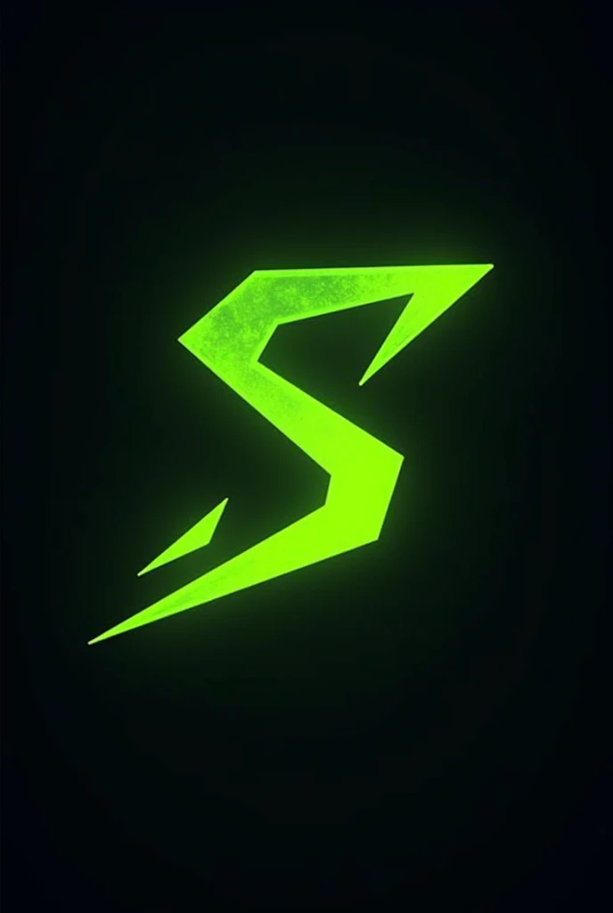 S word, gaming logo, black outline, in Neon lime color