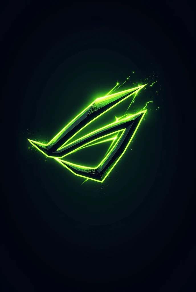 S word, gaming logo, black outline, in Neon lime color