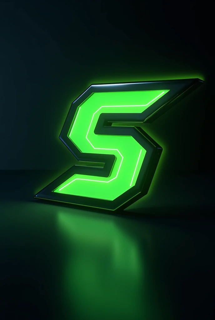 S word, gaming logo, black outline, in Neon lime color