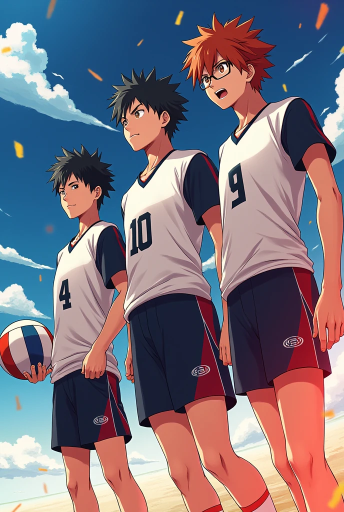 A wallpaper that this Spreen Auron play Kageyama , Tsukichima and Kenma of Haikyu