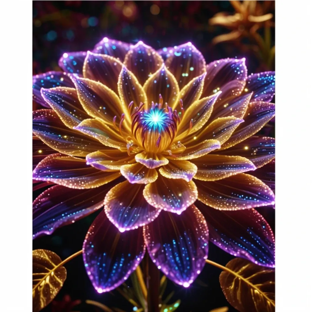 masterpiece, best quality, cinematic photo of close up of flower with water drops on it, Luminous delicate flower, glowing Neon flowers, someone else&#39;s flower, glowing flowers, glow，very detailed, colorful Alien Flora, glowing flowers, 4k very detailed digital art, Magic flowers, exotic Alien Flora, magical bright flowers, LSD visual effects, Alien Flora, Psychedelic visuals, Neon flowers, photograph, film, highres