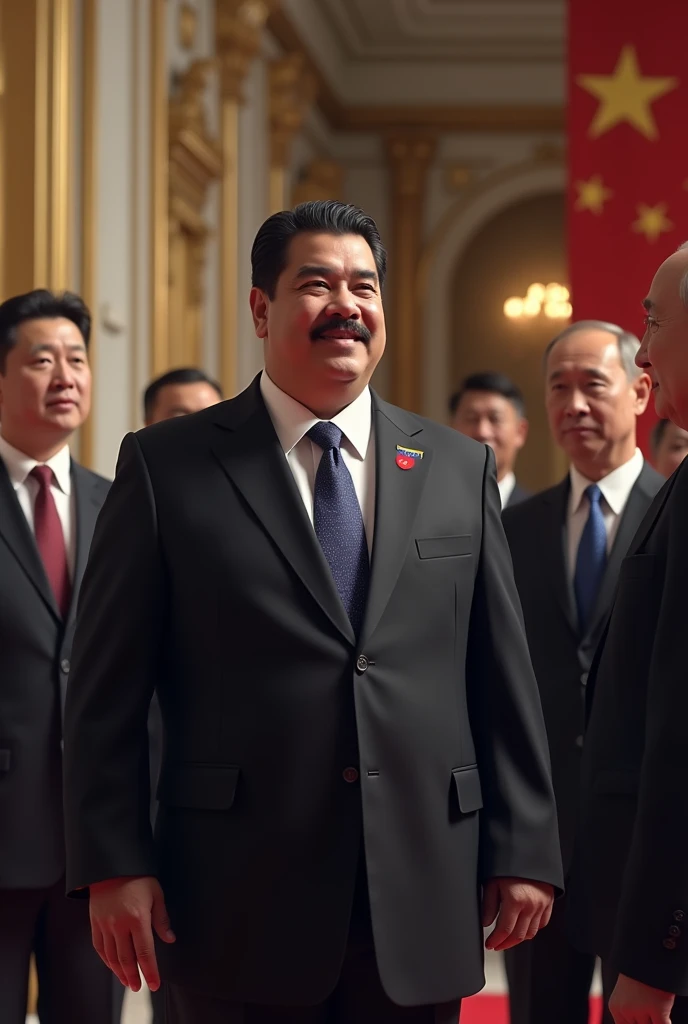 Cool Xi Jinping、Chinese flag on background