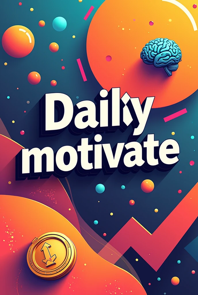 Here’s the translation:
"I want you to create an image for me that is a motivational picture to use on a TikTok page, with the text 'Dailymotivate🥇🧠'. Make the text white and bold with a modern poster design." I want motivational image using Icons for motivation