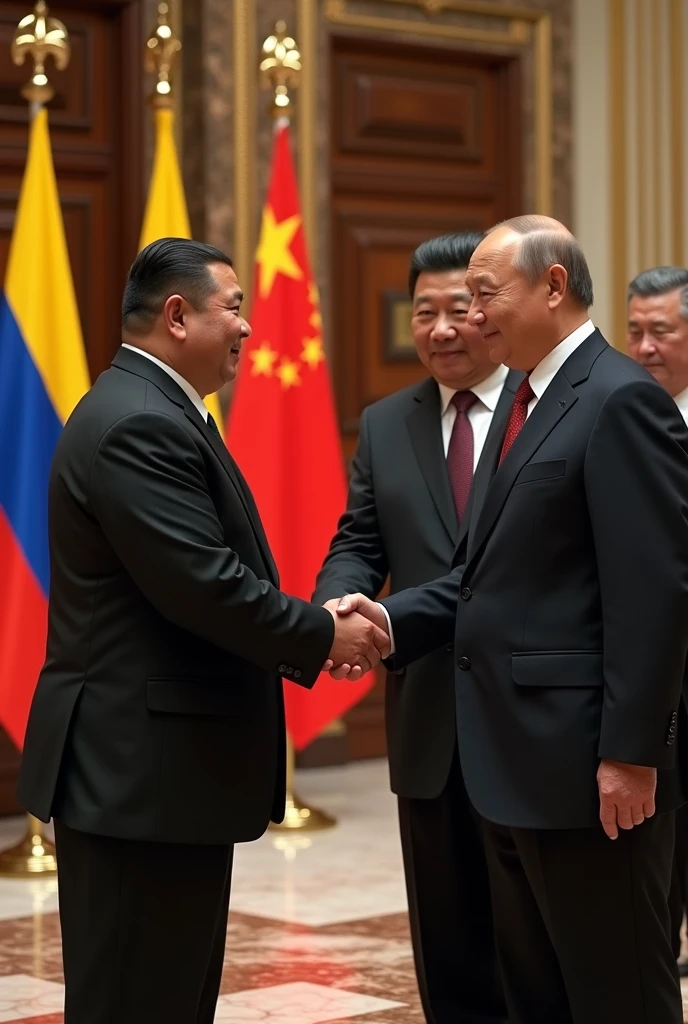 President of Venezuela Nicolas Maduro greeting the President of North Korea and also President Vladimir Putin and the President of China