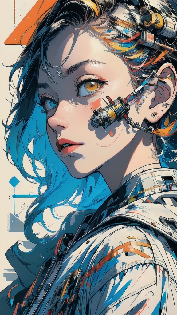 (((masterpiece, highest quality))),(((solo:1.2))),(((1girl:1.2))),32k wallpaper, very detailed, poster, vintage science fiction,(((((geometric cinematic movie poster))))), (bauhaus), shape,(((abstract))),(mid century modern),movie poster,(((((portfolio))))),(((((Close-up))))),(((((bust up))))),((((more various angle)))),(((highlight))),((((heterochromia)))),(((complete. detailed face))),(((Extremely talented))),(((((most complecated machine))))),(((((unlimited mechanic Workaholic))))),(((Absolutely detailed Mighty machines background))),(((Geiger counter))),(((Beautiful vibrant color scheme))),(((hybrid revolutionary)))