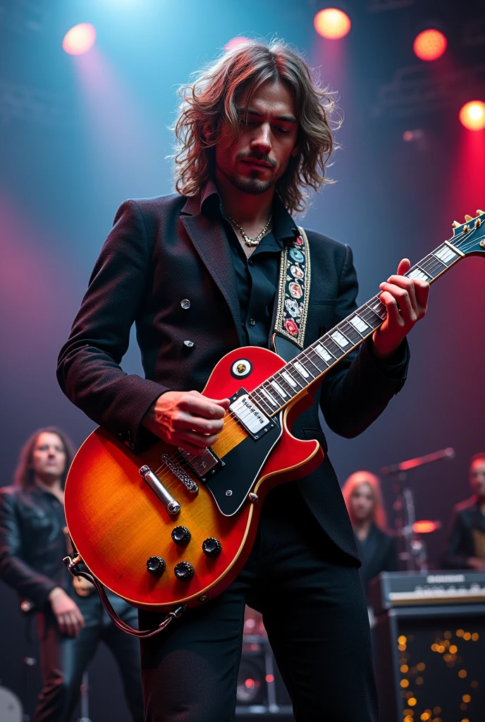 Gustavo cerati playing les paul guitar, together with guns n roses