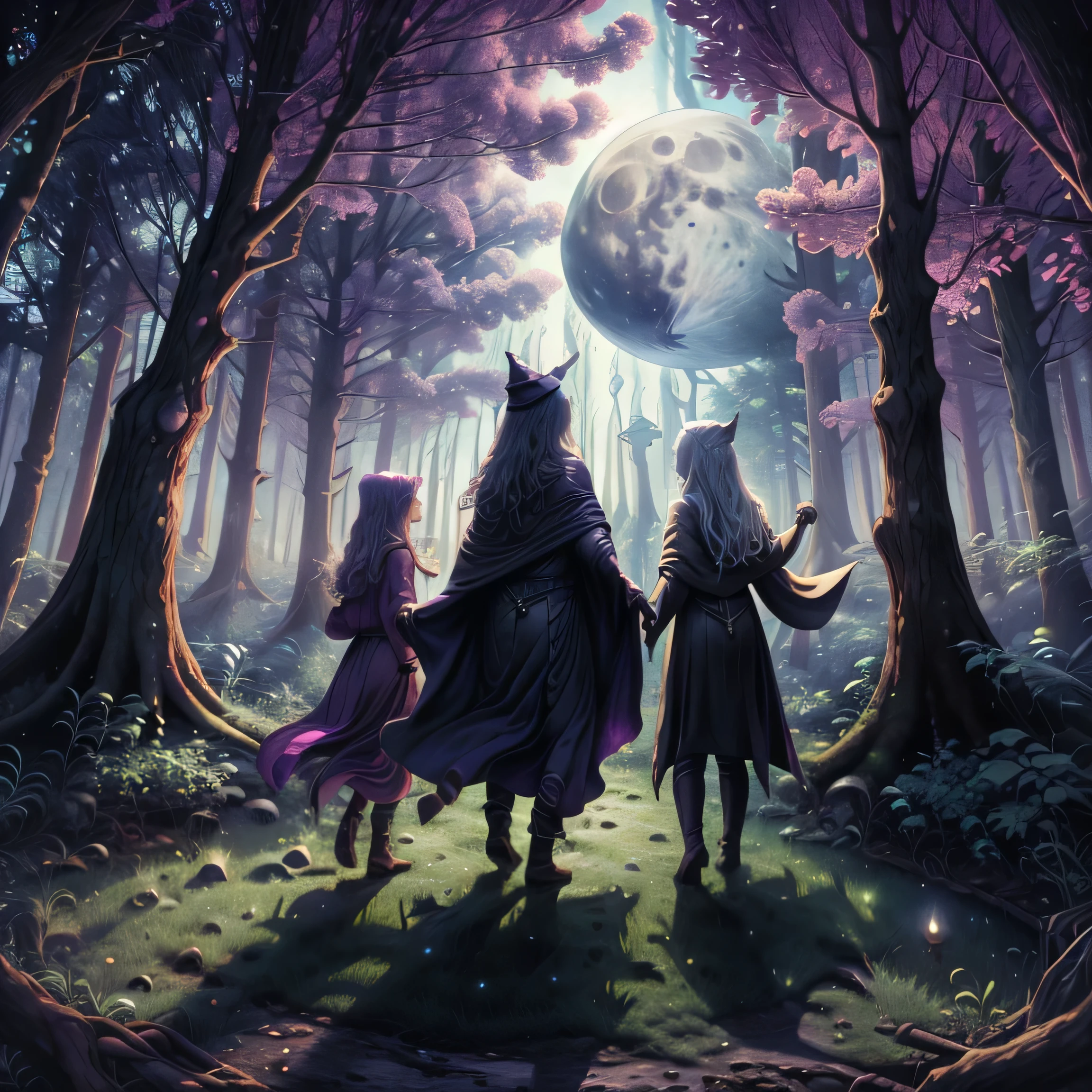 In the midnight hour, under moon's soft glow,
Whispers of the witches, in the night’s deep flow.
Candles flicker gently, casting shadows wide,
We gather in the circle, where the secrets hide.

Coven's chant, in the moonlit grove,
In the mystic twilight, where the shadows rove.
In the realm of witches, where the magic lies,
In the heart of darkness, our spirits rise.

Through the ancient forest, where the nightshade blooms,
Paths of hidden wisdom, under silver moons.
With the potions brewing, and the spellbook’s lore,
We summon ancient forces, from the ages’ core.

In the sacred circle, with the witch's mark,
We invoke the power, in the midnight dark.
Chanting with the spirits, in a rhythmic trance,
In the cloak of witchcraft, where the shadows dance.

As the dawn approaches, and the stars retreat,
We fade into the shadows, where our magic's sweet.
Till the night returns, with the moon's embrace,
We’ll awaken once more, in the witching space.