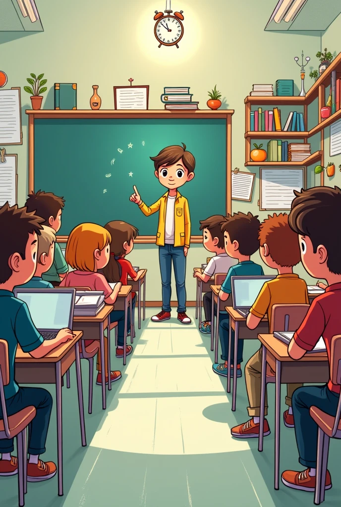 (Give me a cartoon where this phrase is represented " We educate ourselves to have a better education for society"