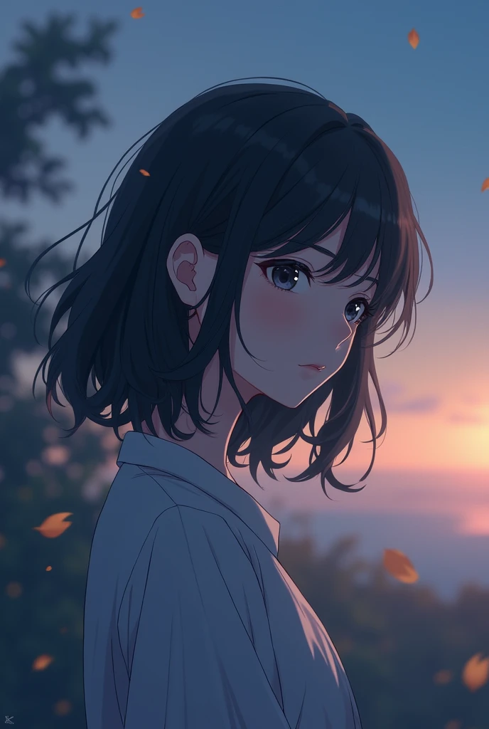 Generate an image, anime style,inspired by the song "Eight" of IU and Suga 
