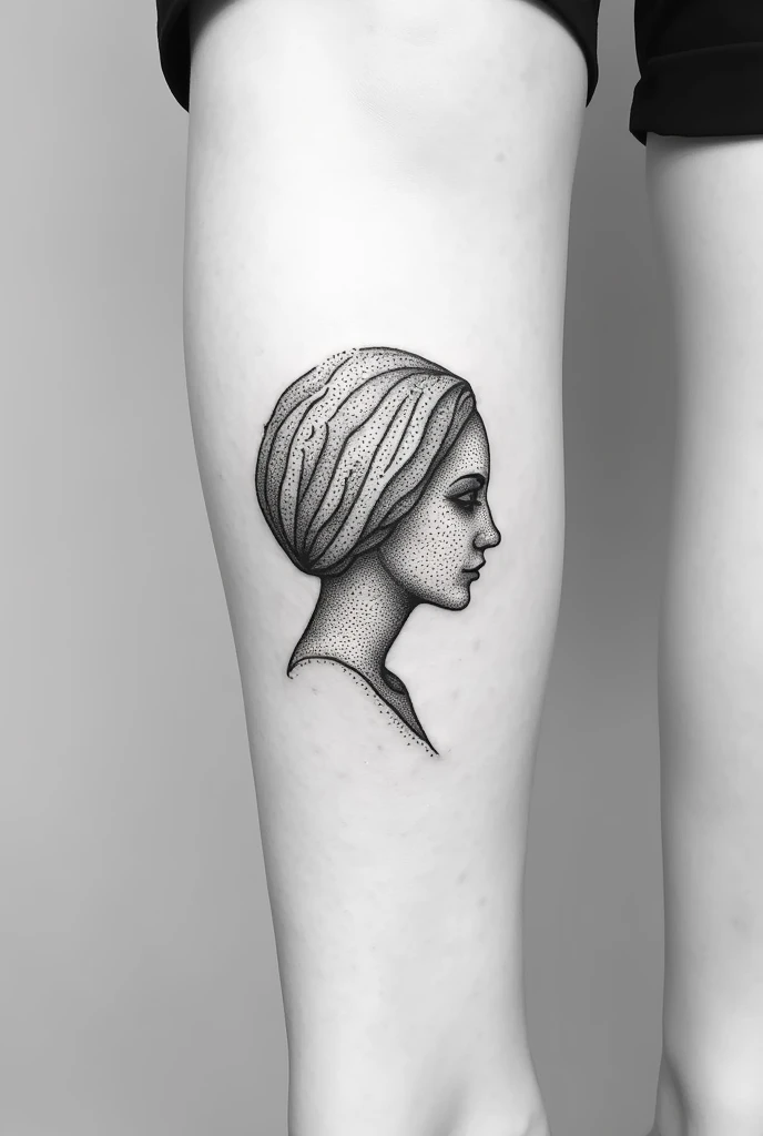 Create a simple black and white greek micro pointillism tattoo
