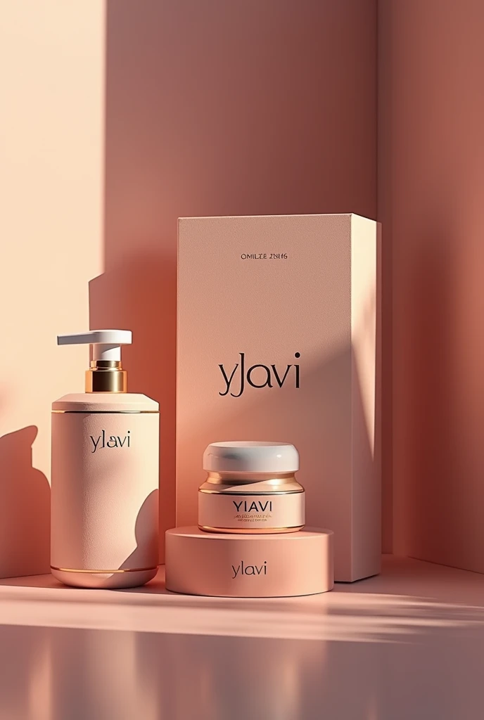  Cosmetic packaging with the word ylavi 