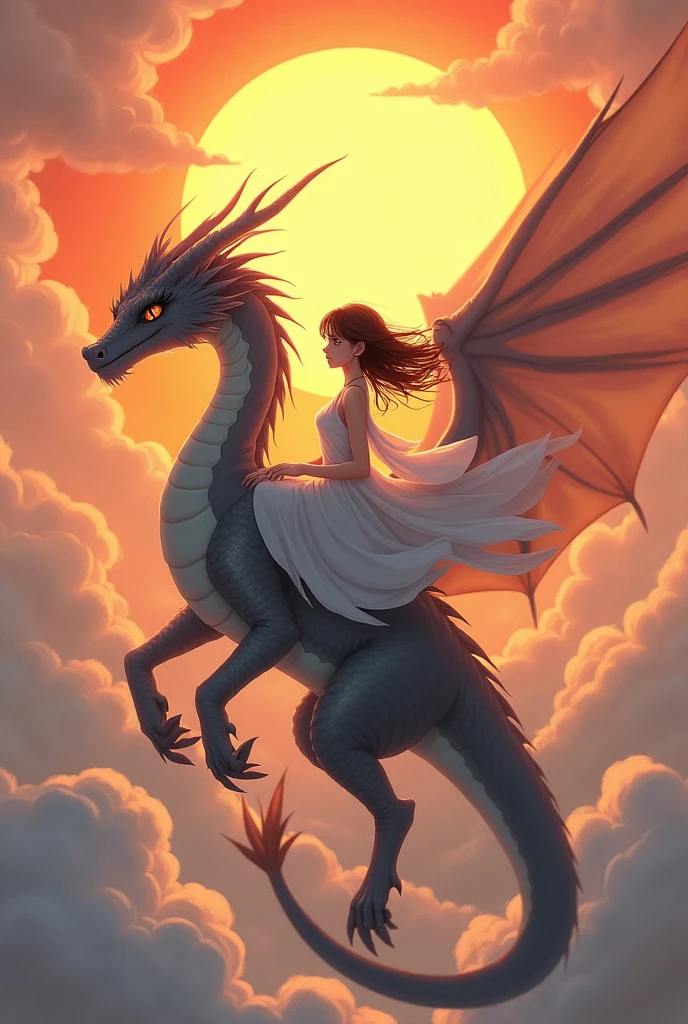 The Chinese White Divine Dragon soared into the air,(Girl manipulates dragons:1.3),(The girl has her back to the camera:1.3),Sky clouds surround the surroundings,Light magic,Fantastic background,Meaning background,Ridiculous background,There are artistic overlays,multicolored hair, surrealism, Cinematic lighting, Ray tracing, god light, speed-line, angle of view, hyper HD, Masterpiece, Best quality, Super detail, A high resolution, High quality,(Far view:1.3)