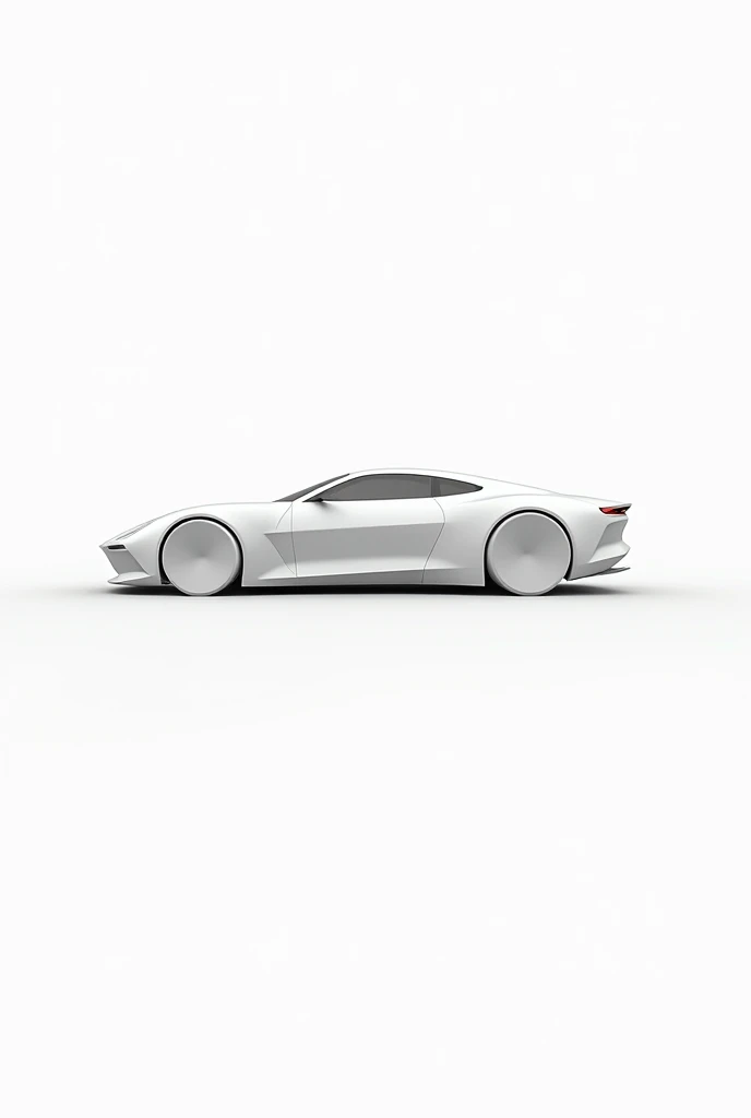 Drawing of a simple modern car, only the outline of the car with a white background 
