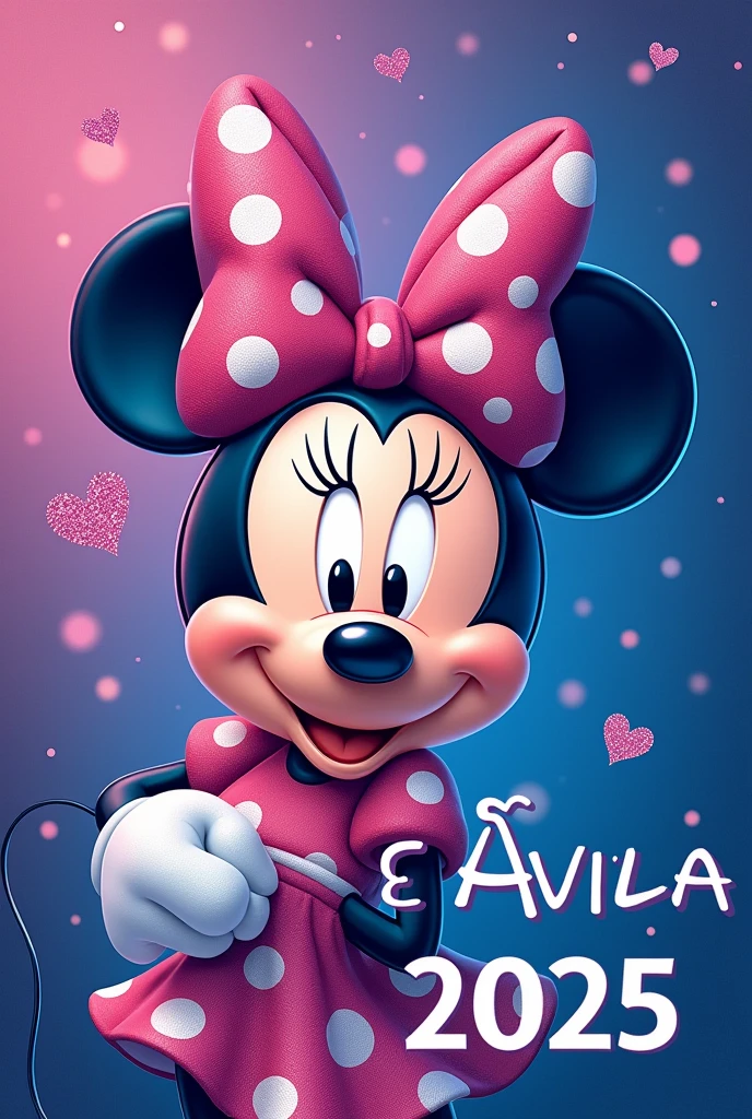 Minnie Mouse Notebook Covers With the words Geraldine Avila Agenda 2025 Purple and Blue Colors