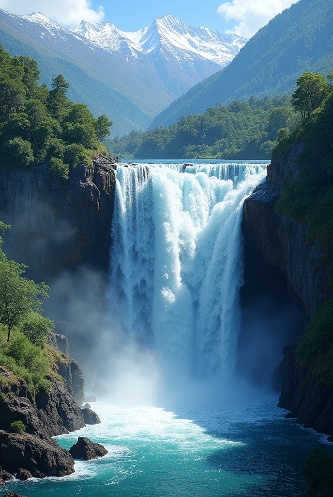 I want to generate an illustration of the Petrohue waterfalls in Chile