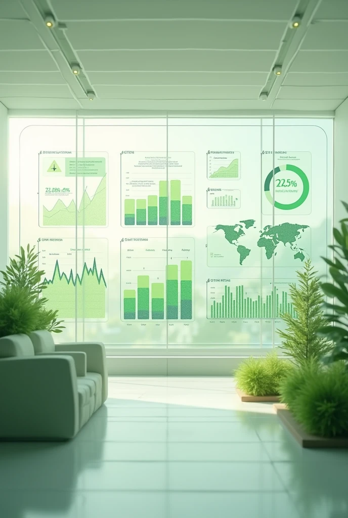 Create an image of a green future. Charts showing progress towards a greener future, such as graphs of growth in energy efficiency or emissions reduction.
With more quality