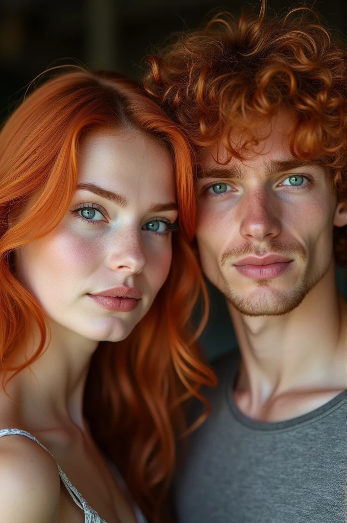 Couple of a red-haired Scottish man and a curly-haired Brazilian woman