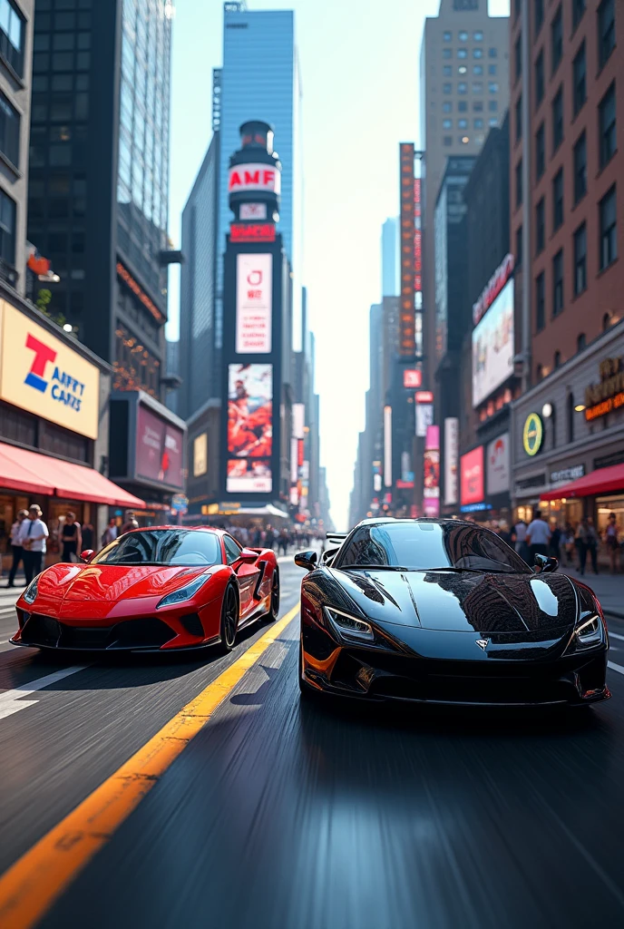 2 cars in the city